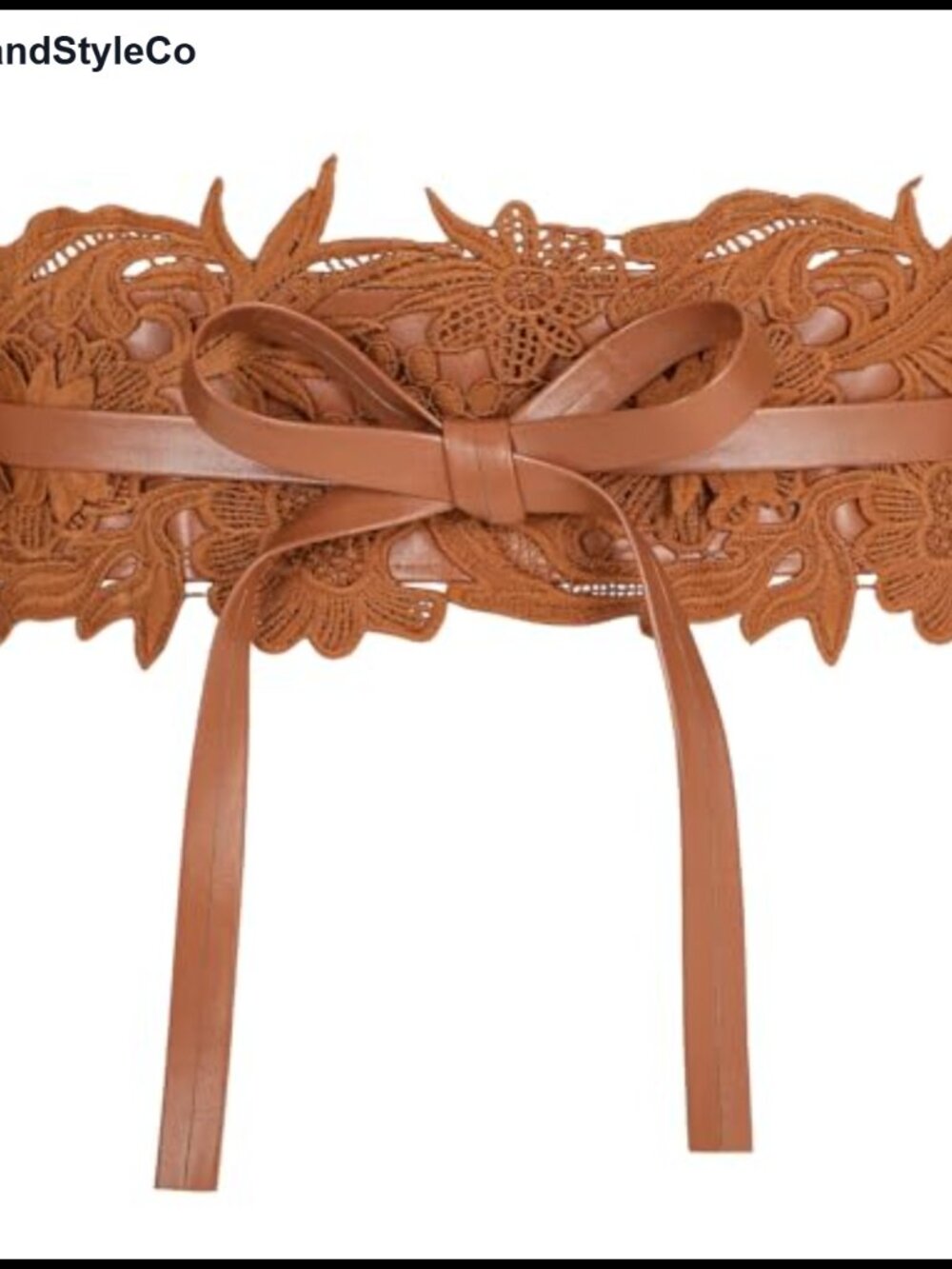 Women's Lace Faux Leather Obi Waist Belt Wide Corset Cinch Bow Tie Wrap